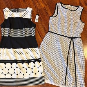 AGB Black and White Patterned Dresses